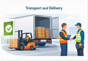 Uitvoering en levering van het transport. Laden, transport en bevestiging van succesvolle levering van de lading